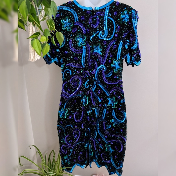 Laurence Kazar New York Silk Siquence Dress - Picture 4 of 10